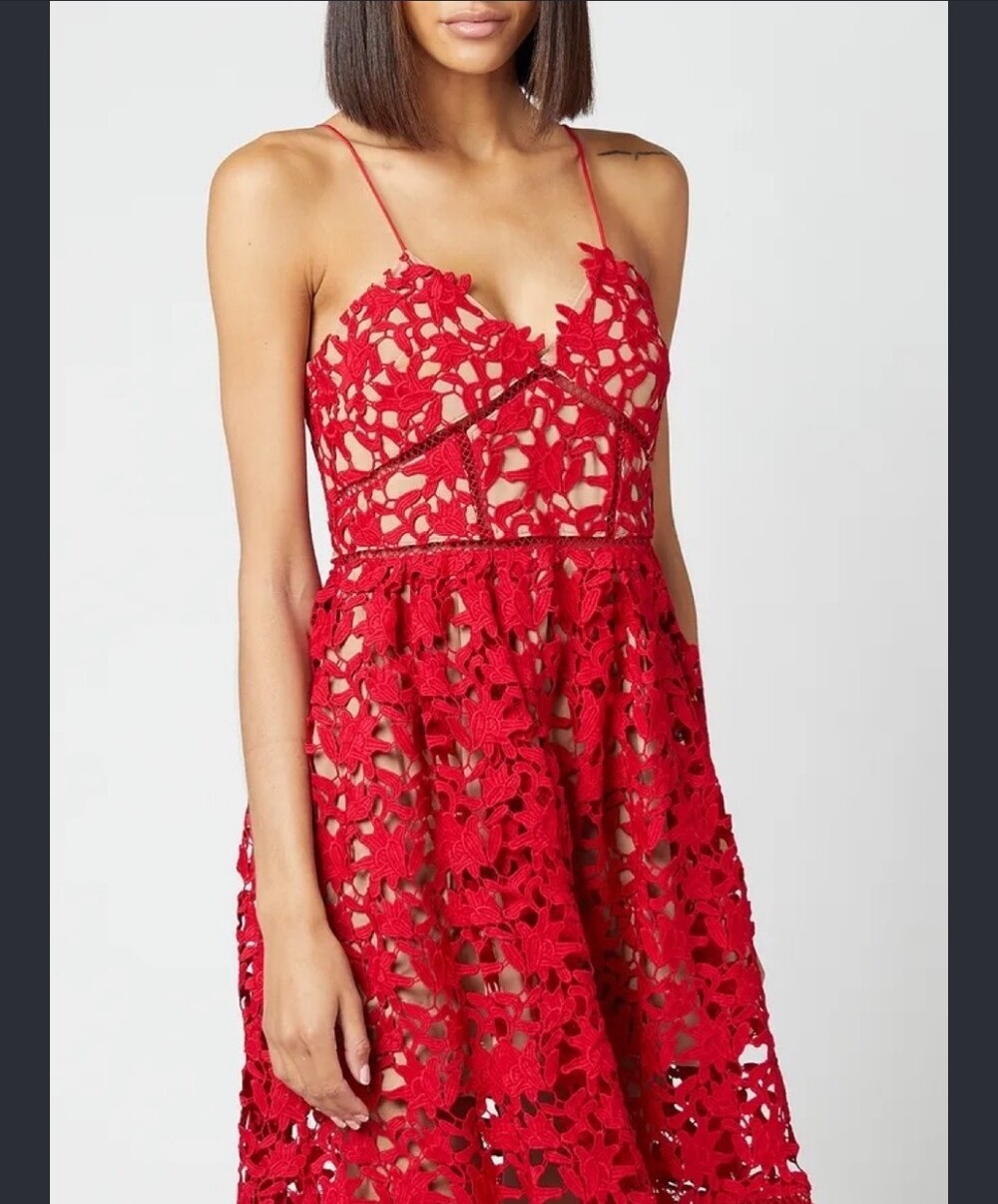 Azaleia Red Cami Midi Lace Dress